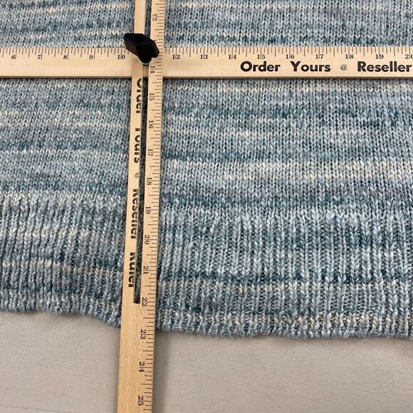 J Crew Chunky Wool Sweater Womens Small Blue Marled High Neck Boxy Crop Oversize - Picture 8 of 13